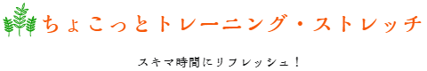 ちょこっとトレーニング・ストレッチ